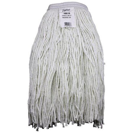 CHICKASAW Zephyr ZRay Wet Mop Head, 16 oz Headband, Synthetic Yarn, White 10616L